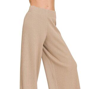 Zenana Viscose Ribbed Sweater Pants